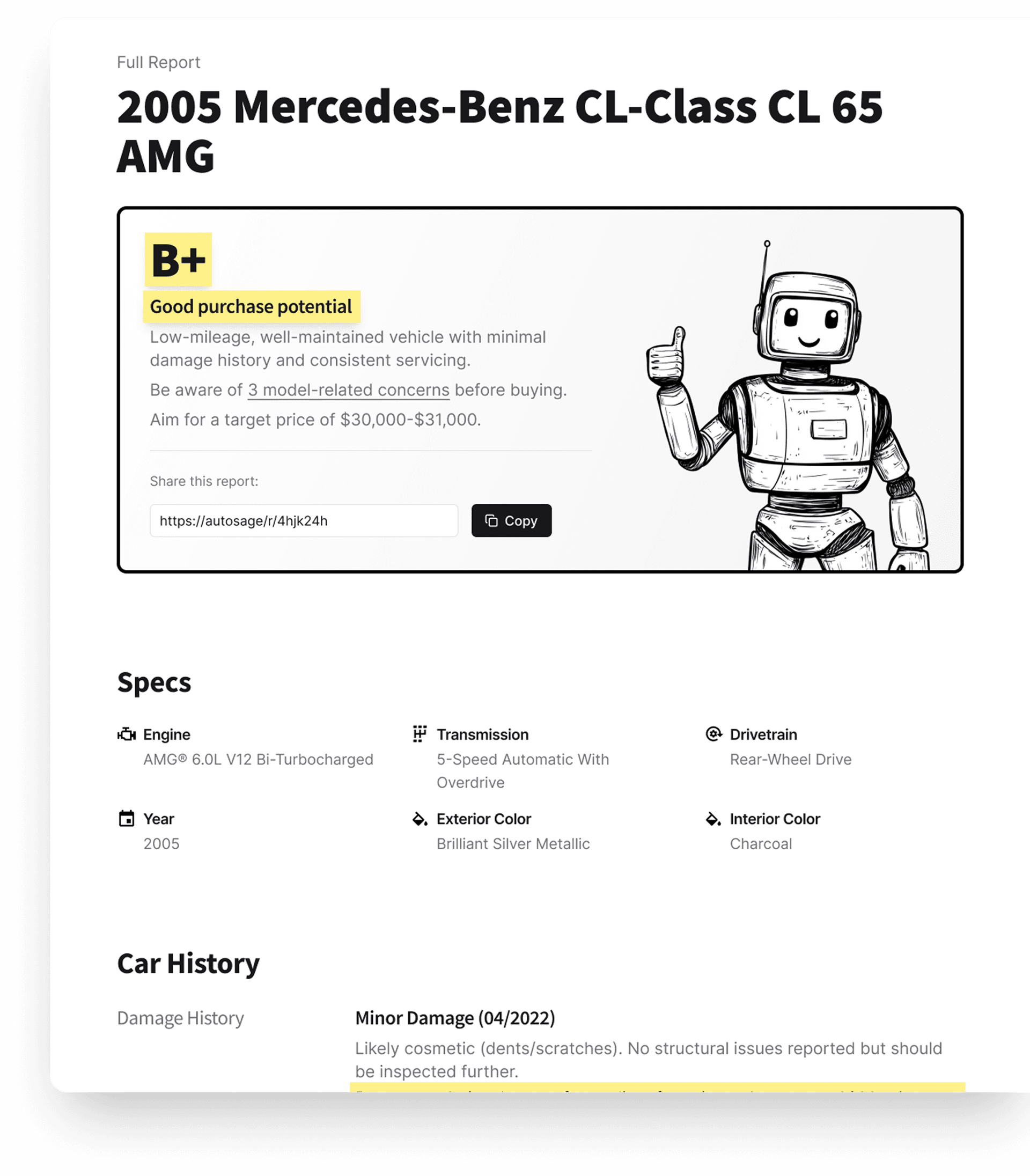 AutoSage Report Example